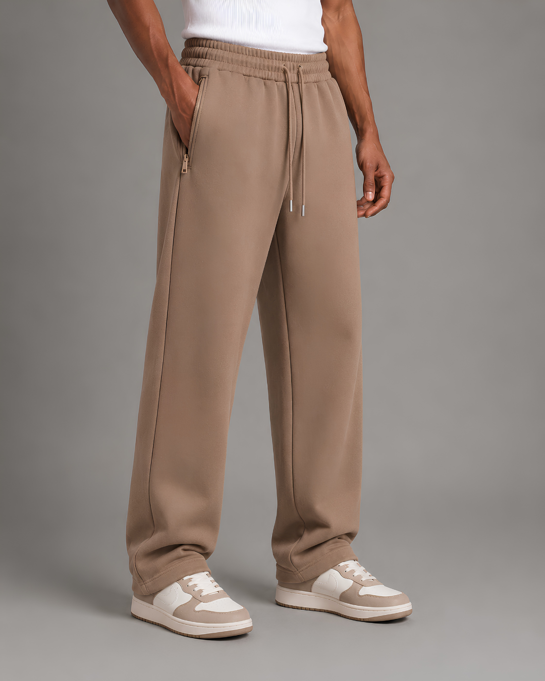 COFFEE BEIGE TRACK PANTS