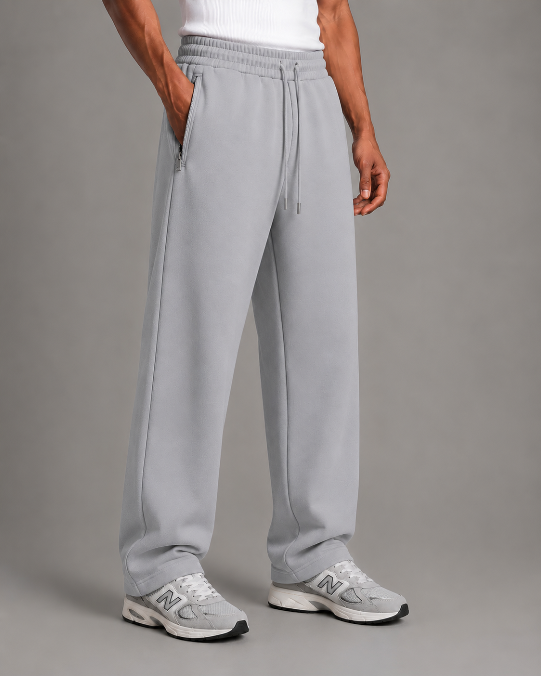 GREY TRACK PANTS