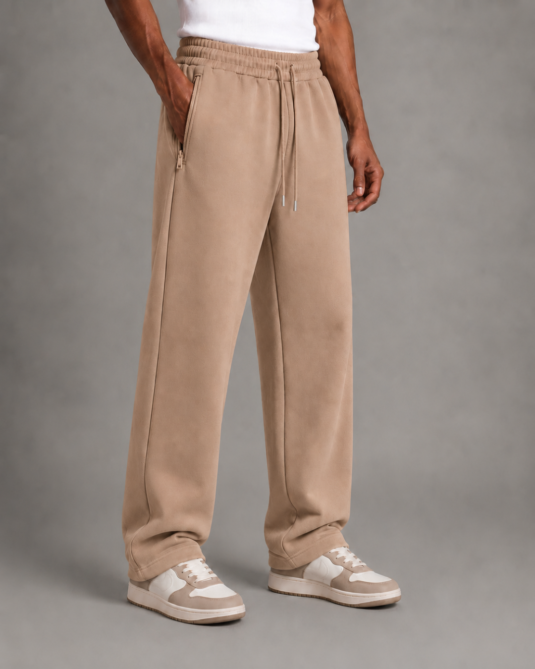 COFFEE BEIGE TRACK PANTS